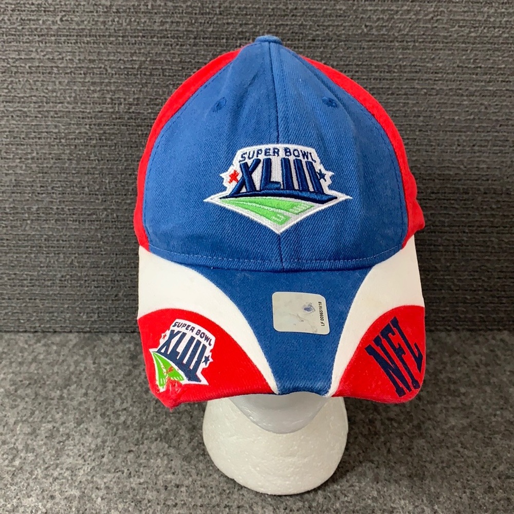 Superbowl XLIII Tampa Bay 2-1-09 NFL Team Apparel Hat Men's OSFA Red White Blue